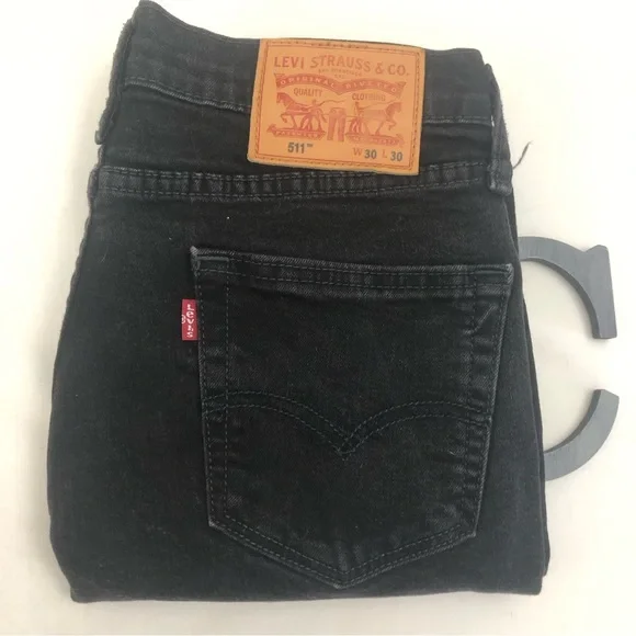 LEVIS 511 Sz 29 Faded Black Jeans - Picture 11 of 16